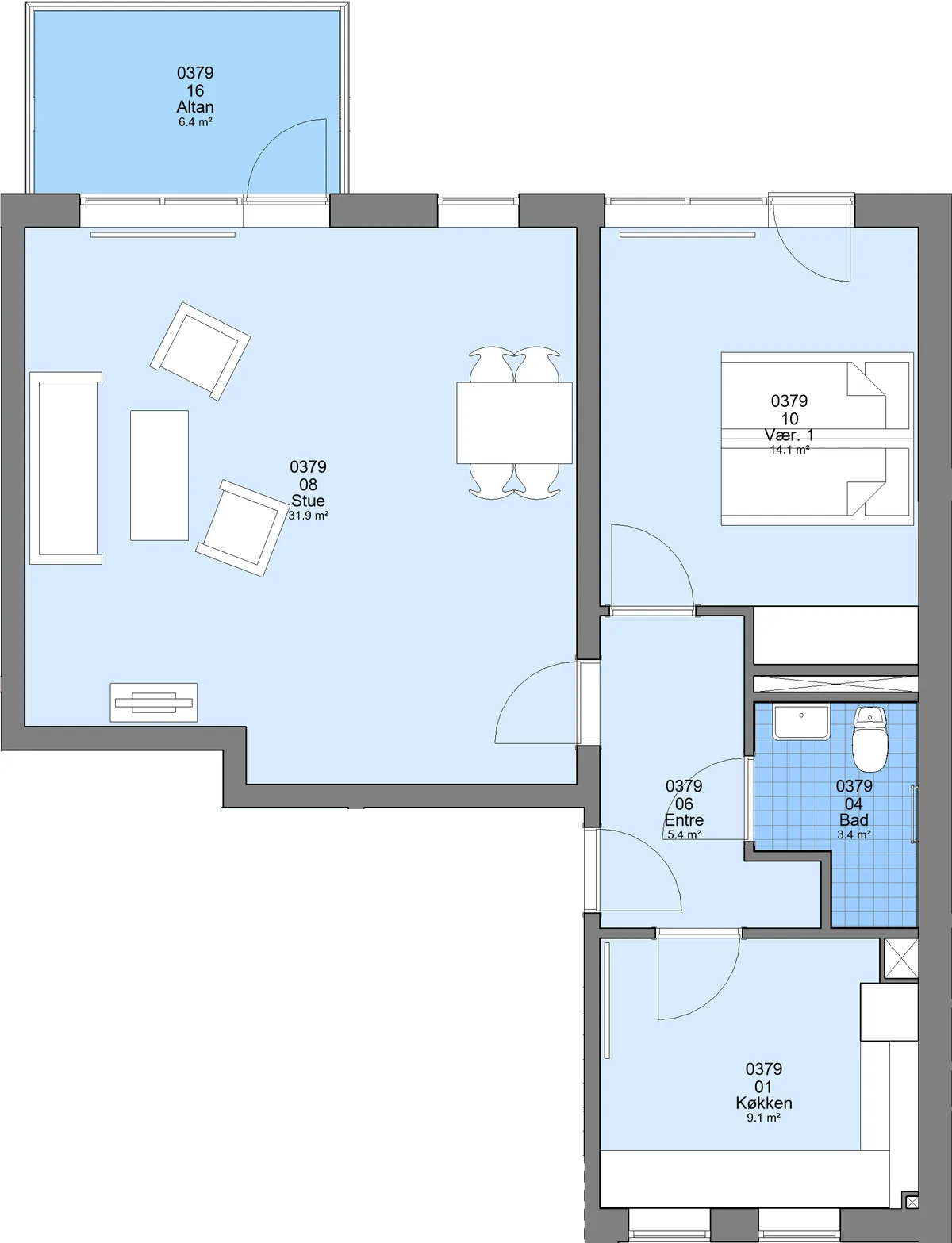 2-vær. lejlighed på 78 m² - Struer - Billede 25