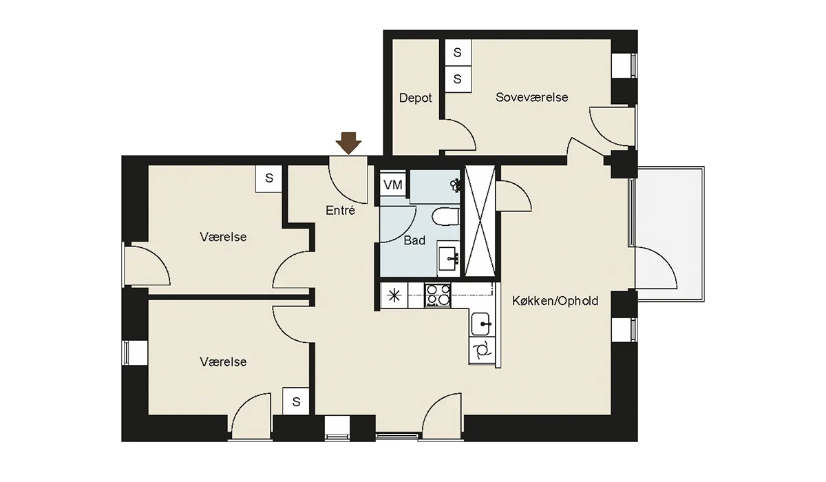 4-vær. lejlighed på 113 m² - Brøndby - Billede 9