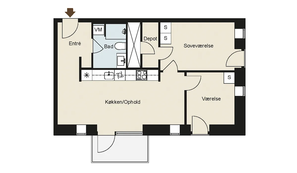 3-vær. lejlighed på 73 m² - Brøndby - Billede 9