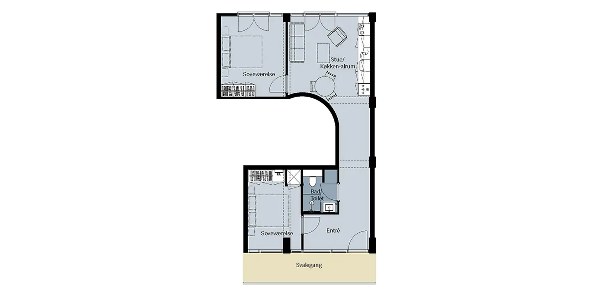 3-vær. lejlighed på 79 m² - Herlev - Billede 1