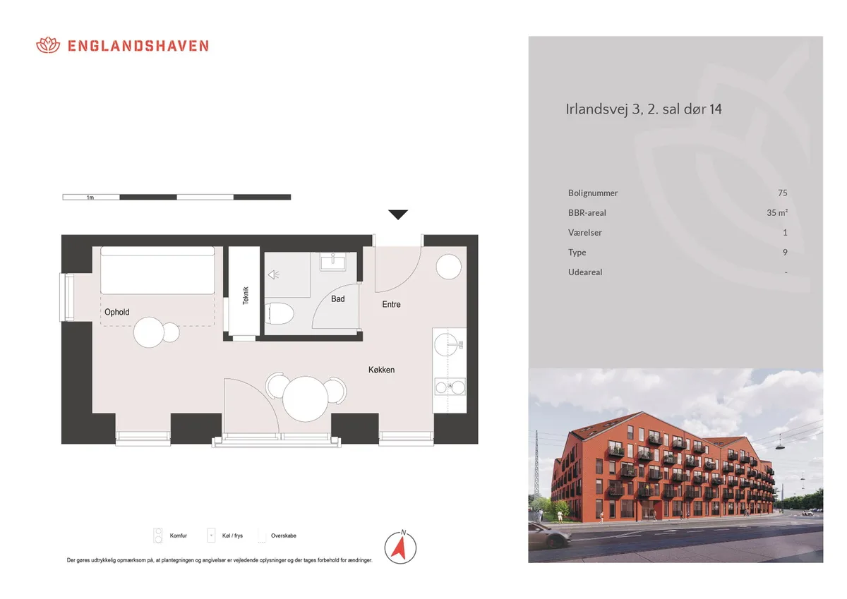 1-vær. lejlighed på 35 m² - København S - Billede 17