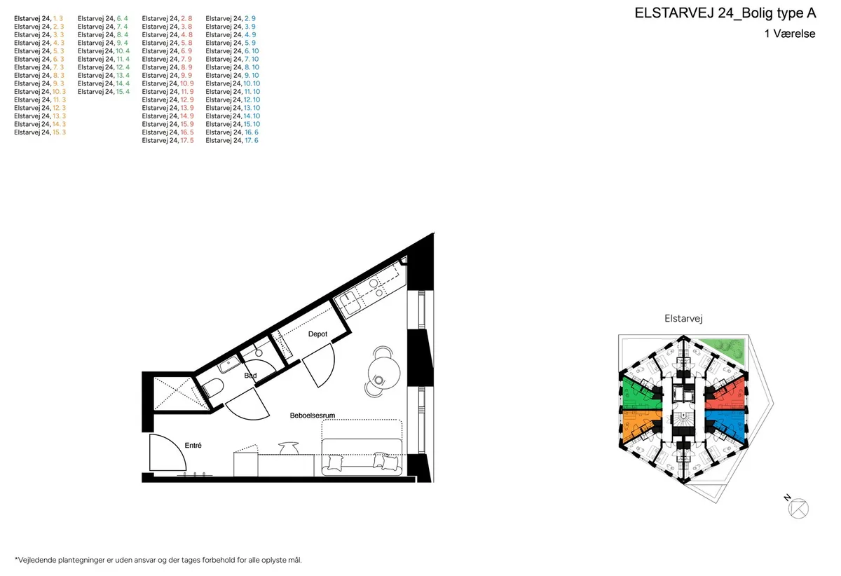 1-vær. lejlighed på 38 m² - Valby - Billede 1